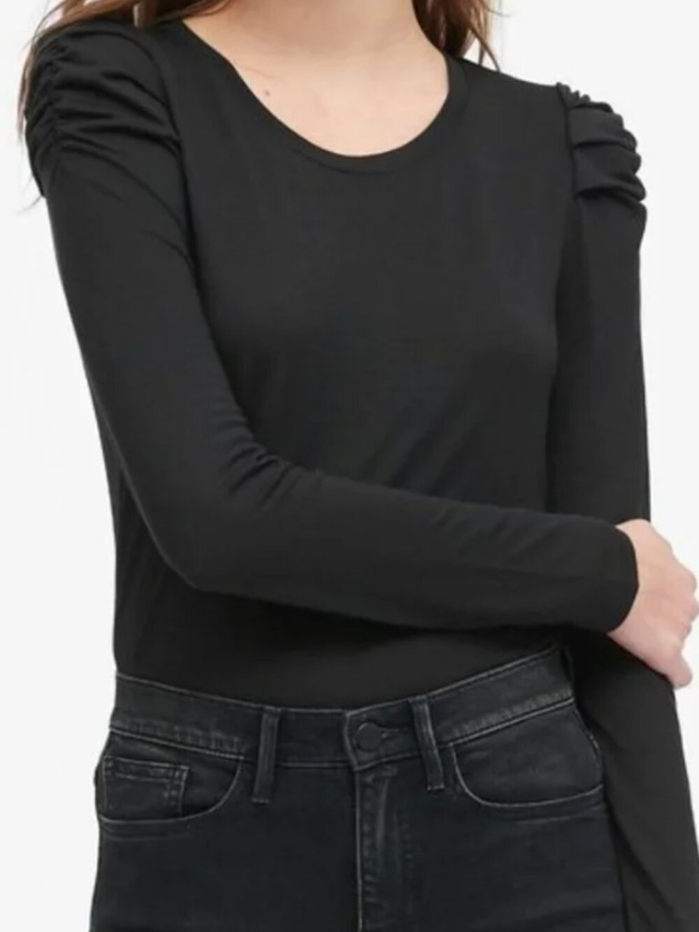 Banana Republic Threadsoft Black Long Sleeve Top – Size Small